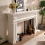 Foyer électrique en bois massif beige