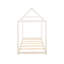 Lit simple pour enfants en bois, structure en bois de pin, hauteur basse, conception amusante et amusante, assemblage facile, blanc