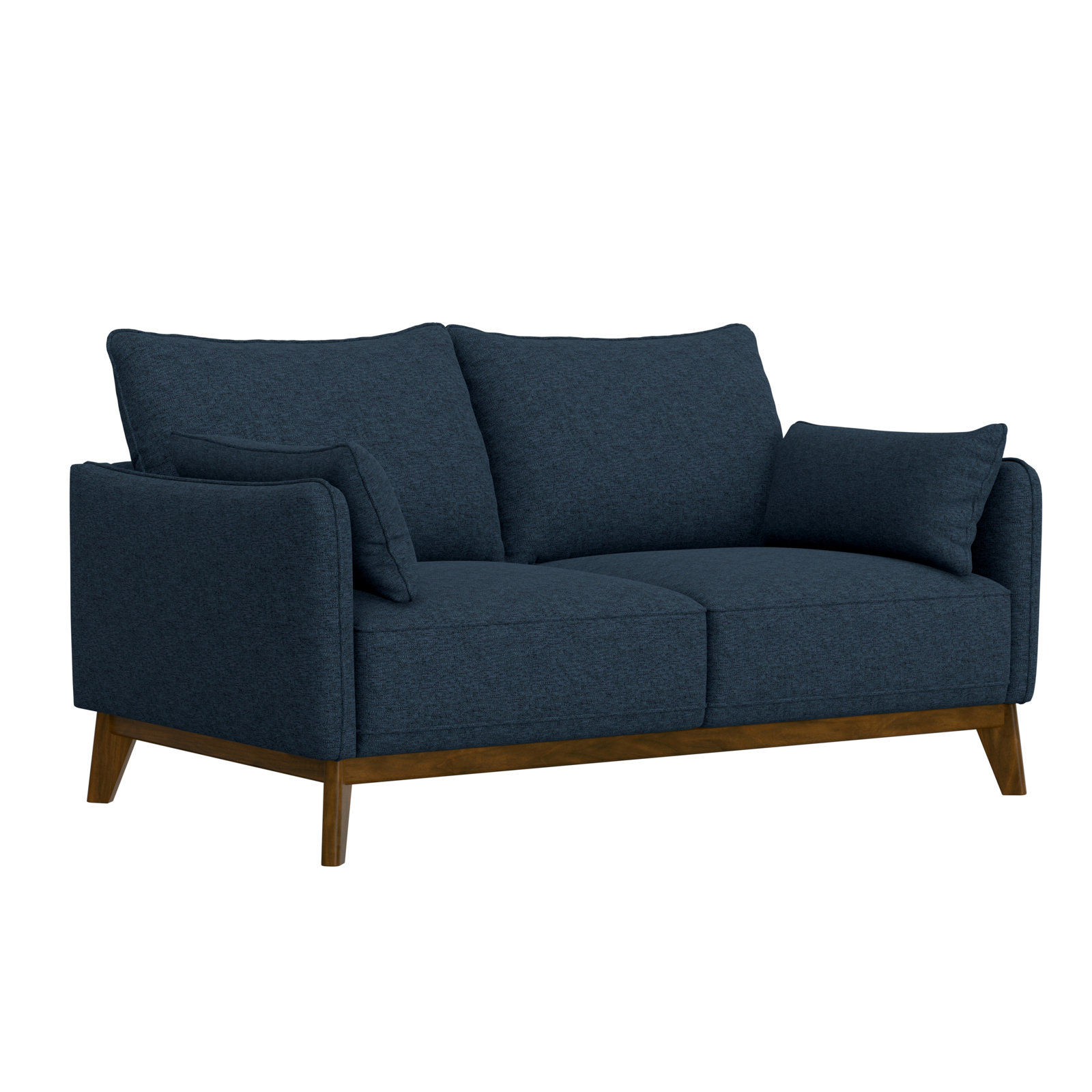 Navy Loveseat With Storage Tray Ottoman