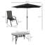 Ensemble repas d'extérieur avec parasol réglable et table Wipe-Clean