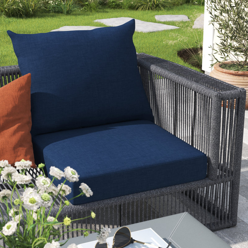 ARDEN Outdoor Dining Chair 4" Cushion, Sapphire Solid Color