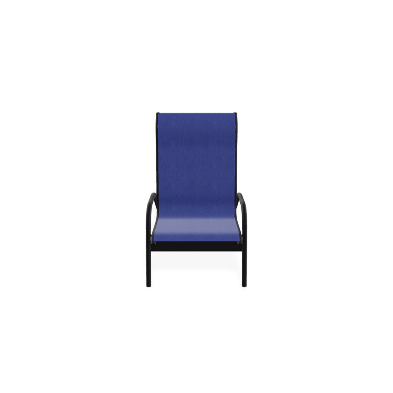 Gardenella Patio Chair, Atlantis Royal Blue Sunbrella®, Black