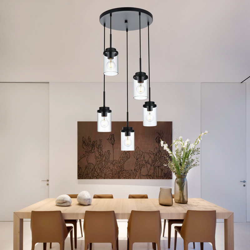 Ashvir 5 - Light Kitchen Island Pendant, Matte Black