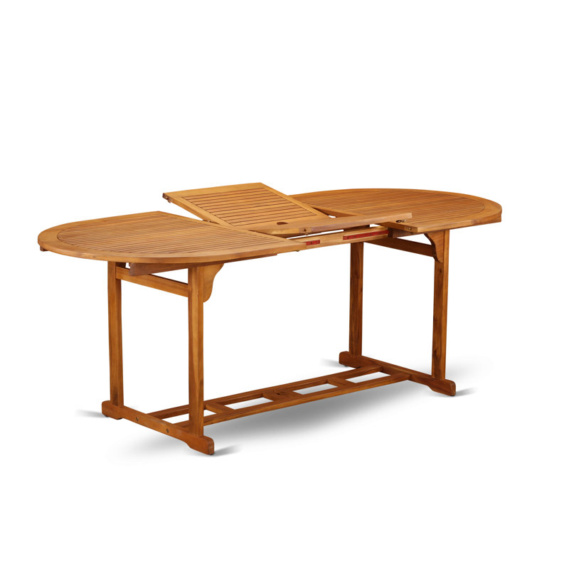 Ensemble de salle à manger 9 pièces pour patio comprenant une table ovale d'extérieur en bois d'acacia et 8 chaises d'appoint pliantes, 36 po x 78 po, huile naturelle