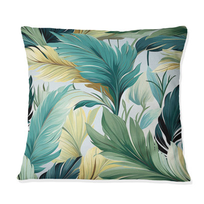 Palm Mirage Tropical Pattern I - Floral Polyester Throw Pillow