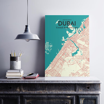 « dubaï city map », reproduction d’impression sur affiche en couleur