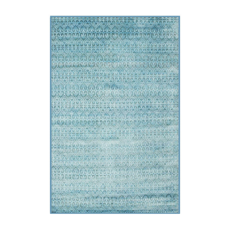 Tapis abstrait bleu, Rectangle 7 pi x 10 pi