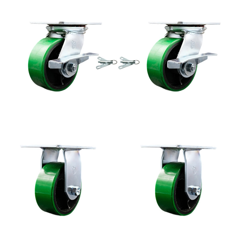 Poly on Cast Iron Caster, Green