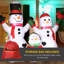 Noël gonflable famille de bonhomme de neige avec un oiseau