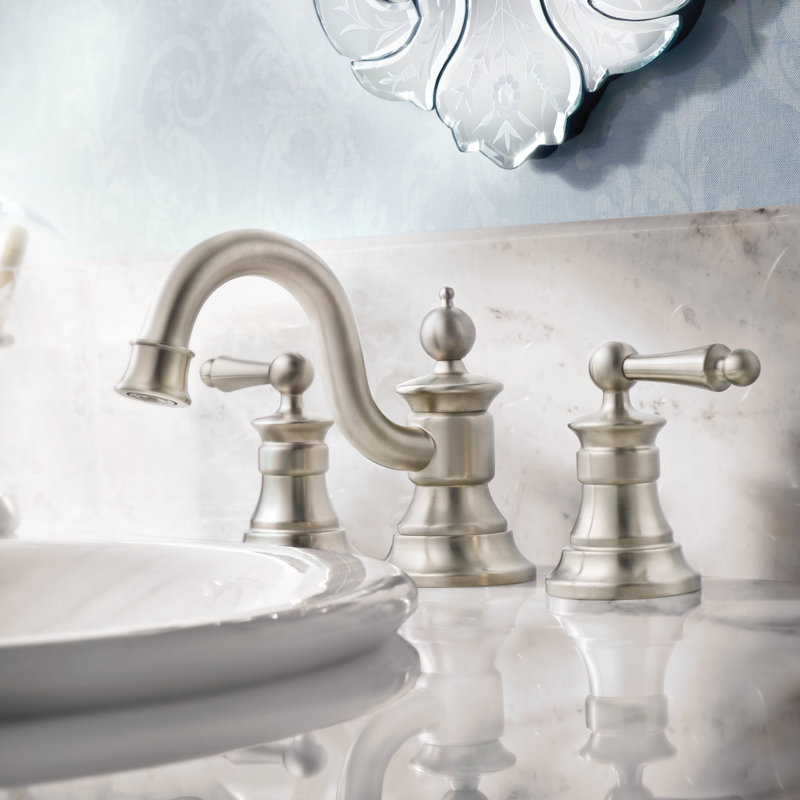 Waterhill Widespread Bathroom Faucet with Drain Assembly, Brushed Nickel