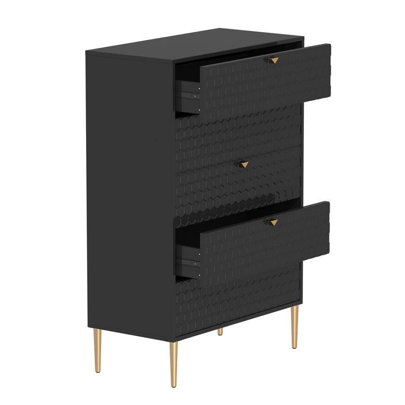 Commode à 5 tiroirs l 31,5 po Lucricia, Noir