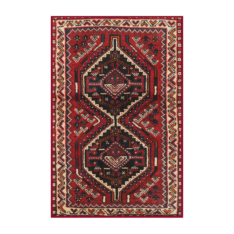 Tapis jaune clair/marron/noir Interlachen, Rectangle 5 pi x 7 pi