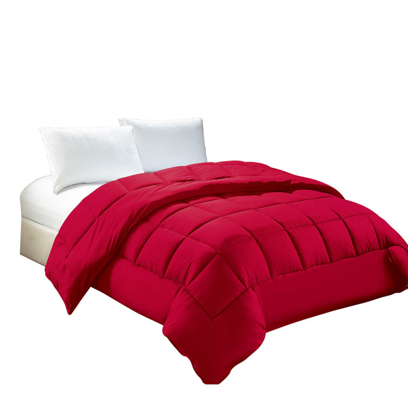 Édredon en duvet synthétique toutes saisons Crystal, Édredon très grand, Rouge