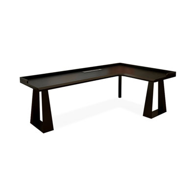 Black L-Shaped Solid Wood + Iron desk