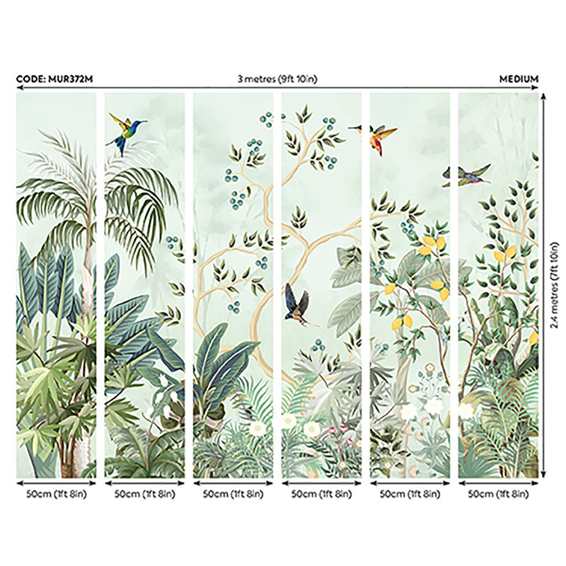 Lemon Tree Forest Sage Wall Mural, Green