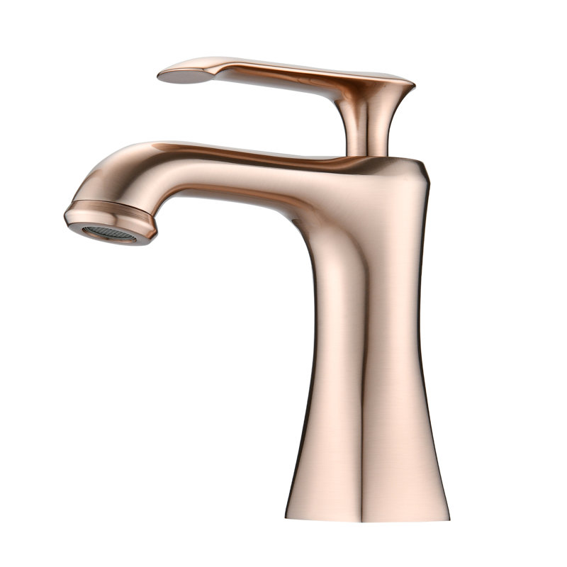 Robinet de salle de bain à un trou, Rose doré