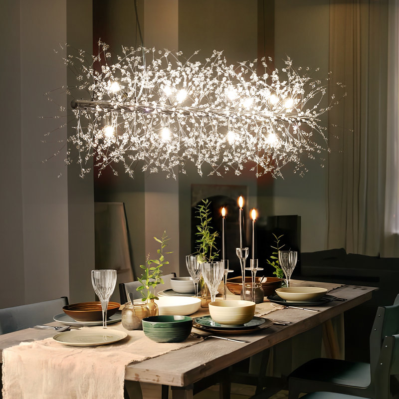 Lustres pour îlot de cuisine à 12 lumières à intensité variable Wallin, Chrome