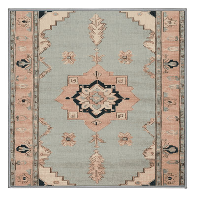 Tapis gris Afyon lavable à la machine