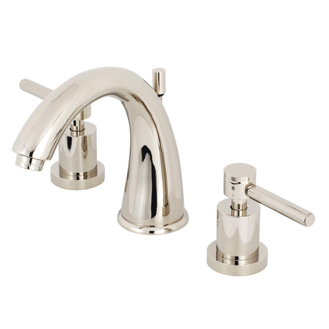 Kingston Brass Concord Two-Handle 3-Hole Deck Mount Widespread Bathroom Faucet with Brass Pop-Up Drain Kingston Brass