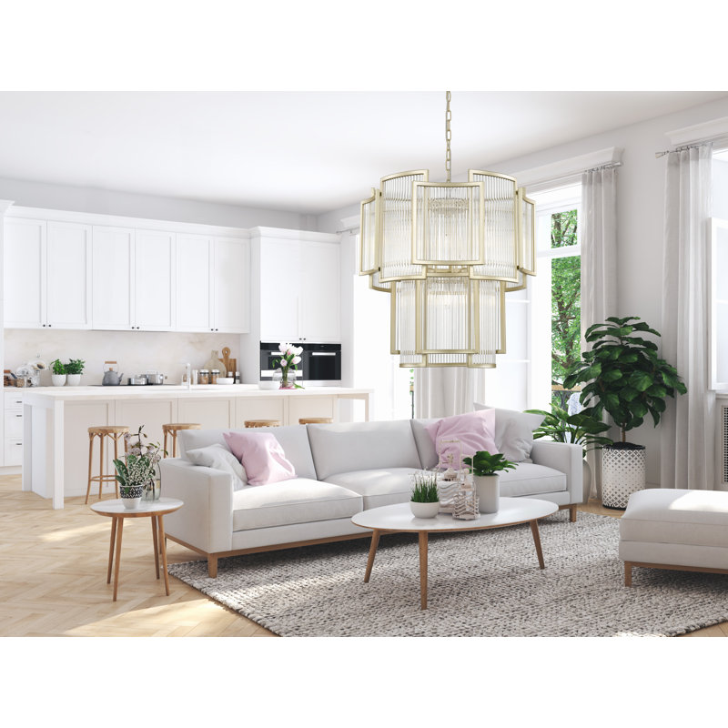 Mulliken 8 - Light Geometric Pendant, Matt Gold