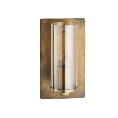 Alzahraa 1 -Light LED Dimmable Hardwired Antique Brass Patina Armed Sconce