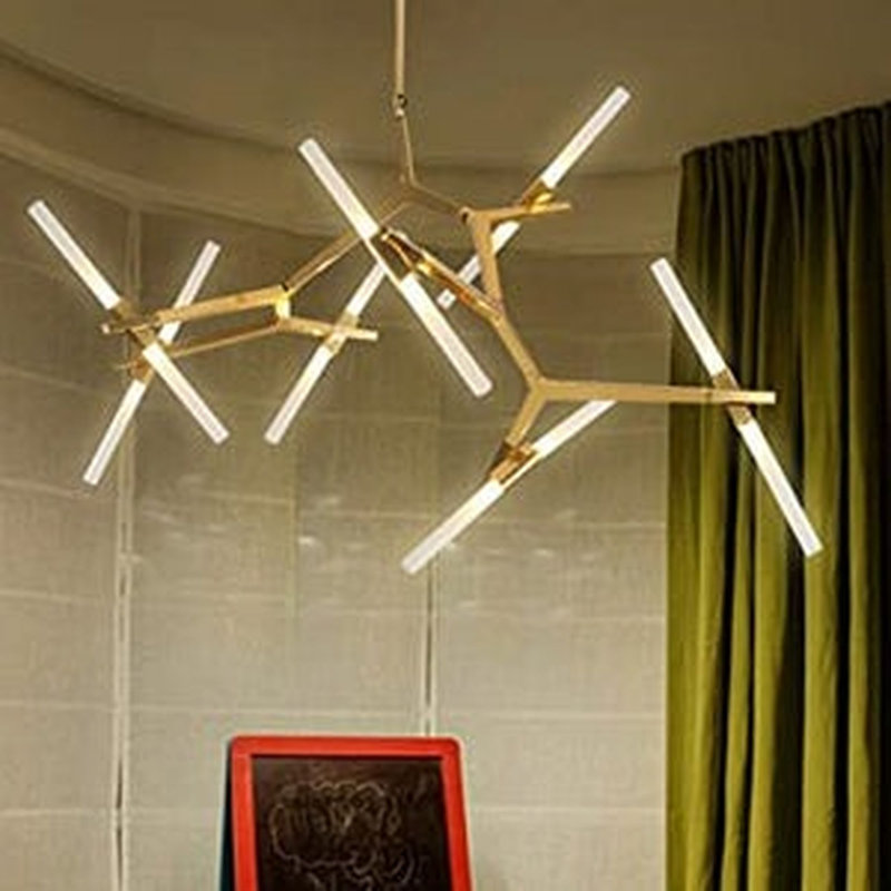 Lustre 7 lumières Mecosta, Laiton laqué