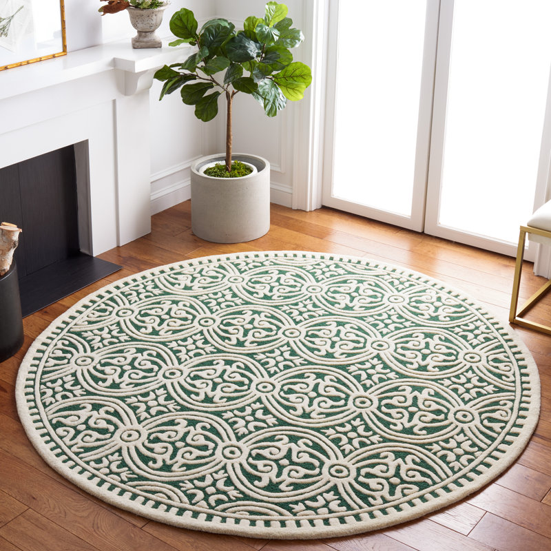Tapis oriental en laine touffeté à la main Ridgeton, Rond 6 pi