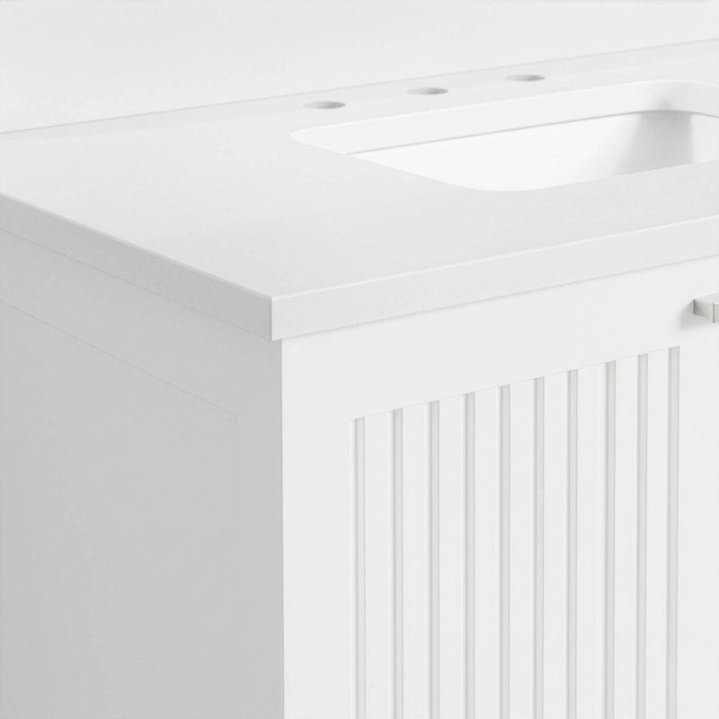 Through Lines 36" Single Bathroom Vanity, White