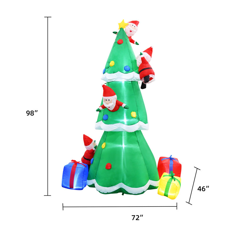 8FT Santas Climbing A Tree Inflatable
