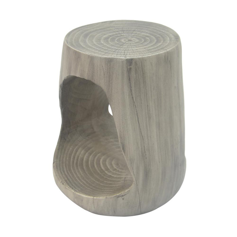 Stylish Sculpted Side Table, Gray