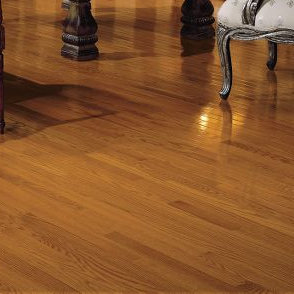 Parquet en chêne massif de 5/16 po d'épaisseur x 2 1/4 po x de longueur variable, Rhum au beurre / caramel anglais