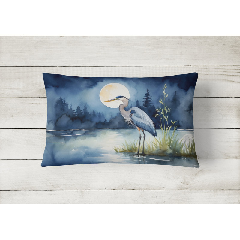 Coussin Blue Heron, Rectangle H 12 po x l 16 po