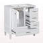 Ensemble de meuble-lavabo moderne avec ensemble lavabo 30 po, meuble-lavabo moderne avec porte à fermeture douce et 3 tiroirs, structure en bois massif (blanc)-121885373-121885374