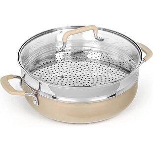 IMUSA 32-Quart Steamer with 21-Quart Basket with Glass Lid and Cool-Touch Handles