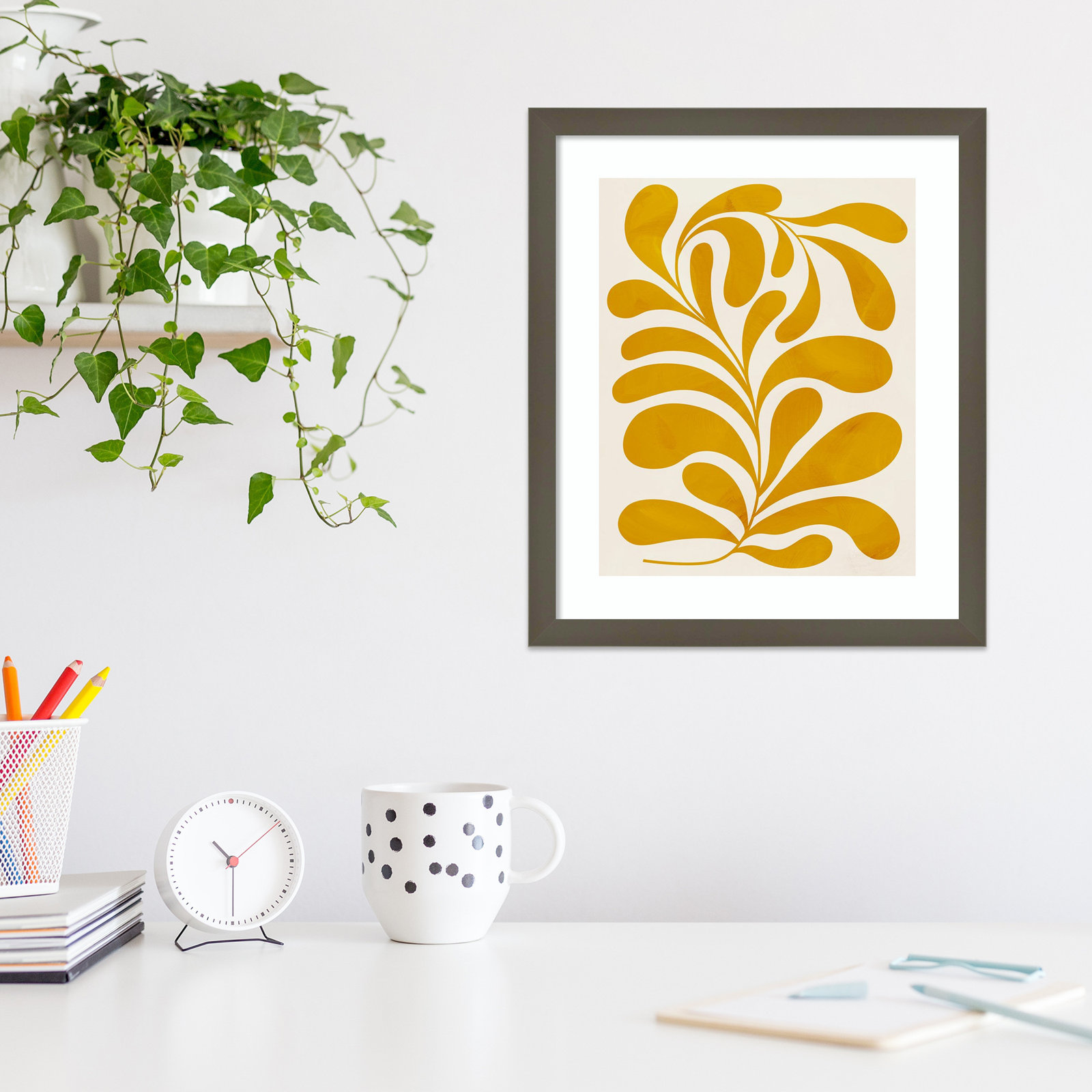 Goldenrod II by Grace Popp, Gray, 17" H x 15" W x 1" D