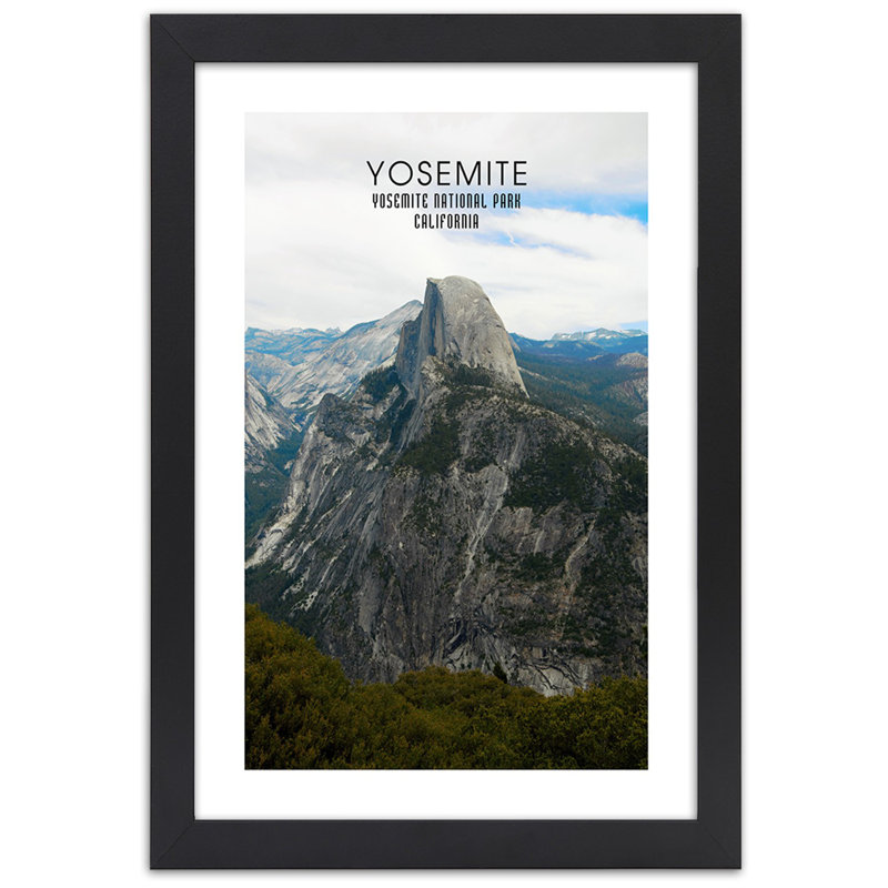 Yosemite - Single Picture Frame Print, 90cm H x 60cm W, Black