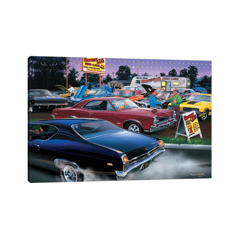 Honest Al's Used Cars by Bruce Kaiser - Wrapped Canvas Print, 101.6 cm H x 66.04 cm W x 1.91 cm D