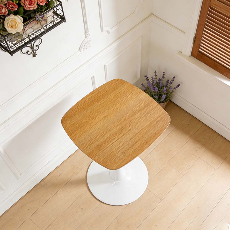 23.62 INCH DINING TABLE, White+Oak