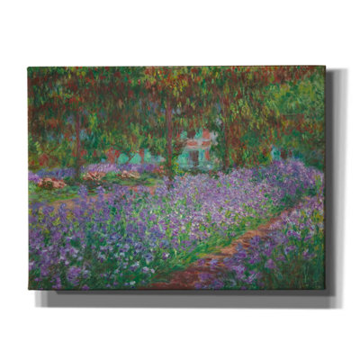 «The Artist's Garden at Giverny» par Edward Manet - reproduction d'art sur toile tendue