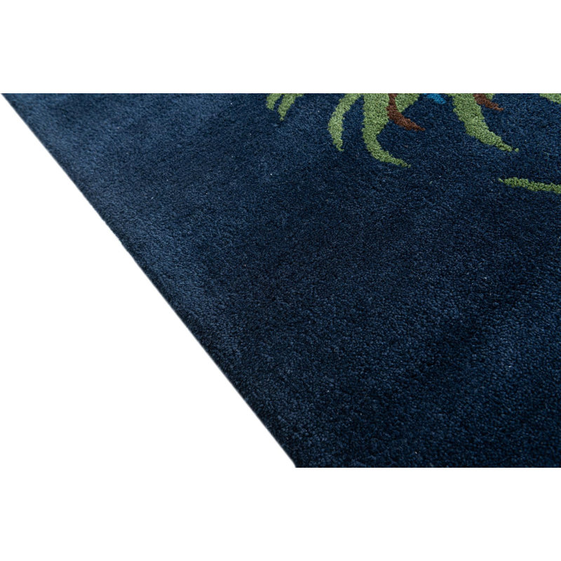 Tapis carré bleu marine Noell