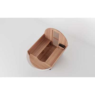 Sauna à vapeur panoramique extérieur pour l'extérieur, sauna en bois de cèdre rouge canadien pour 4-6 personnes, chauffage électrique certifié ETL de 6 kW, pierres, accessoires, 195 ℉