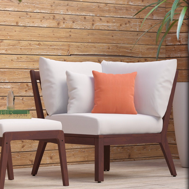 Minhaj Sunbrella Outdoor Corner Chair, Sunbrella Cast Coral