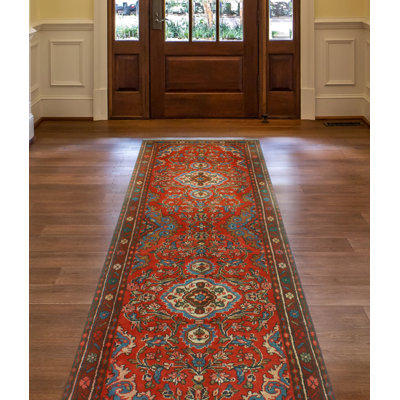 One-of-a-Kind 3'3" X 9'7" 1980s Runner Wool Area Rug in
