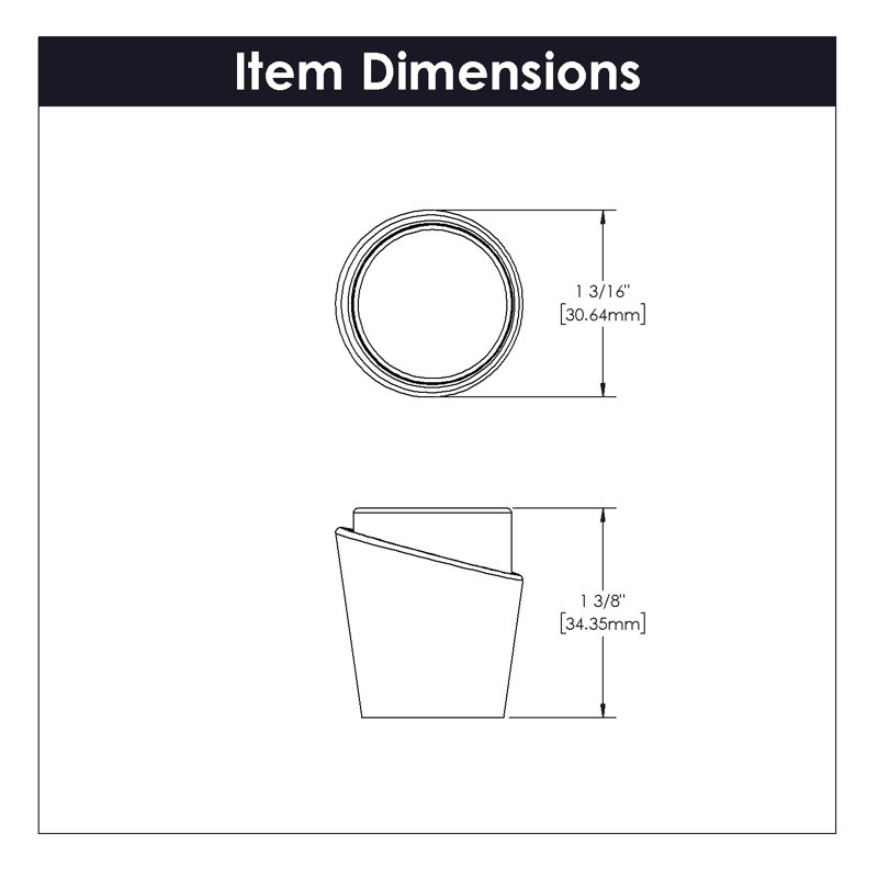 Firenze Conical Knob, Black Marbel