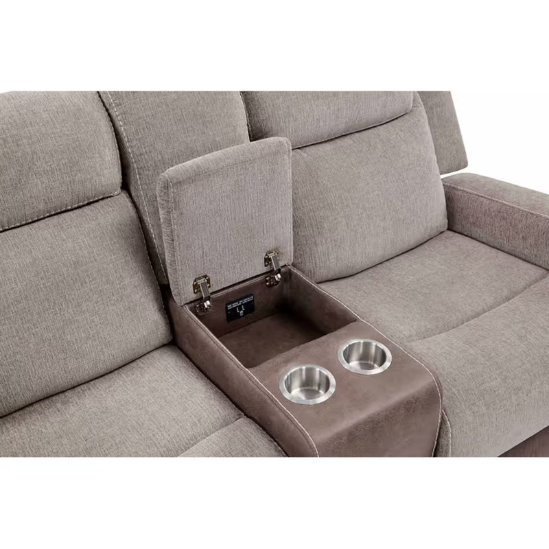 Ensemble de salon inclinable brun Nisa, Brun