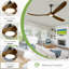 Ventilateur de plafond intelligent avec lumière et télécommande, télécommande et application, pales en bois massif, moteur à courant continu réversible-1807521273-1807521276
