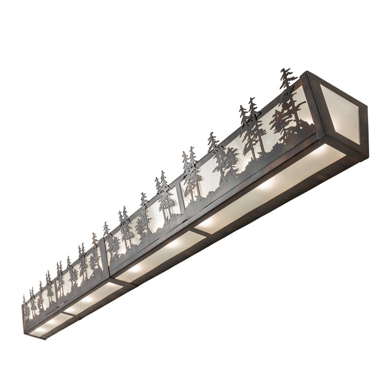 Tall Pines - Light Vanity Light, 7" H x 72" W x 6.25" D, Clear, Light Burnished Antique Copper