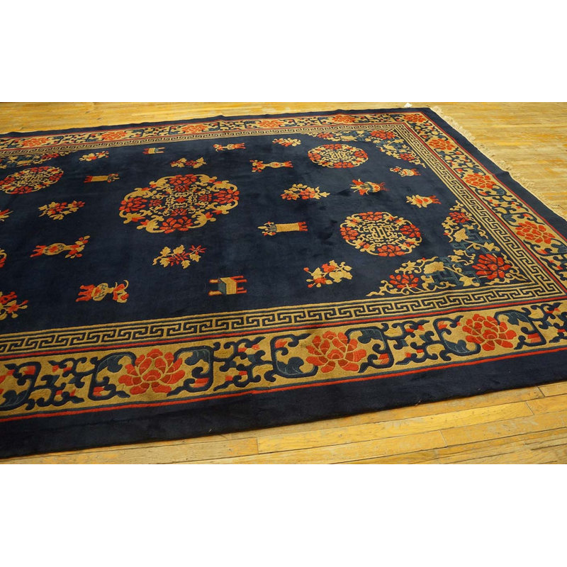Antique Peking Room Size Wool Blue Navy Rug