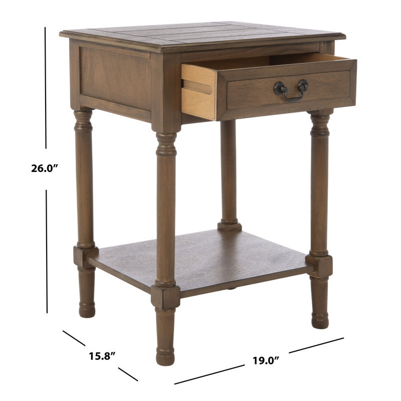 Peters End Table with Storage, Brown