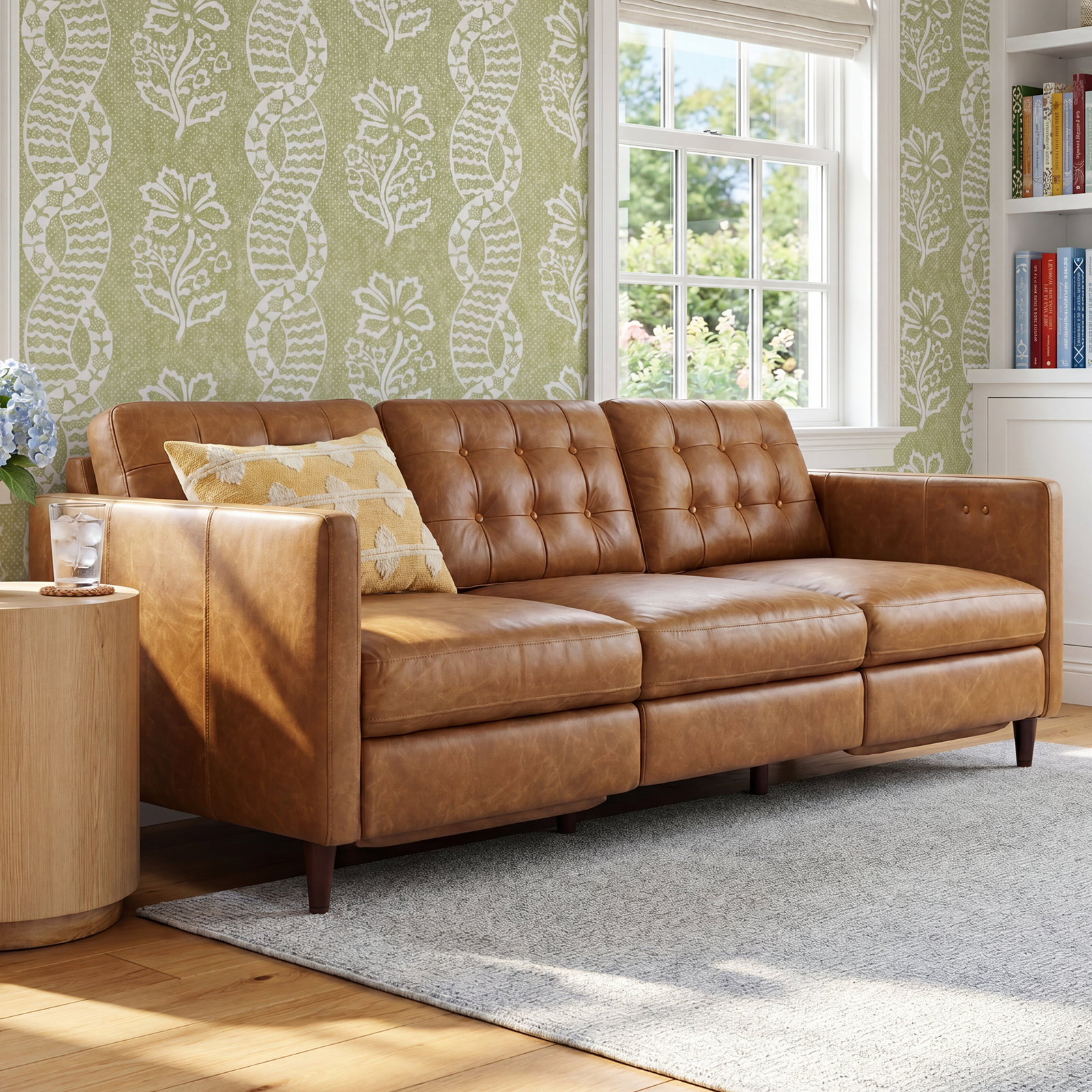 Appiah 94" Genuine Leather Reclining Sofa